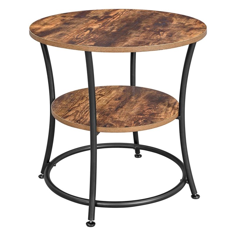 Mesa Auxiliar EUXY, en Madera y Metal, color Marrón