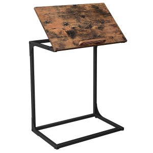 Mesa de escritorio plegable LINED, diseño moderno e industrial, en Metal y Madera color marrón