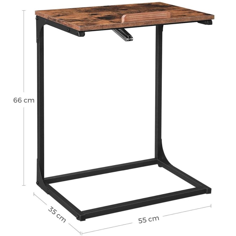 Mesa de escritorio plegable LINED, diseño moderno e industrial, en Metal y Madera color marrón