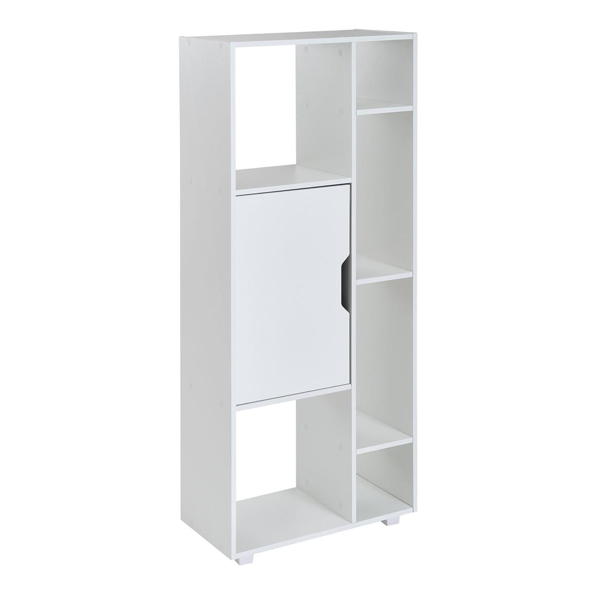 Estantería DREW, Dimensiones 62,5x32x150 cm, Estilo Moderno y Sofisticado, en Madera color Blanco