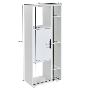 Estantería de diseño DREW, Estilo único, en Madera color Blanco