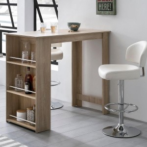 Mesa de Oficina con estantes YOLI, Diseño moderno, en madera color blanco