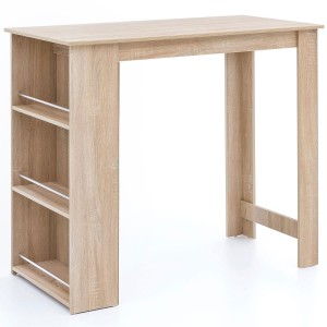 Mesa de Oficina con estantes YOLI, Diseño moderno, en madera color blanco