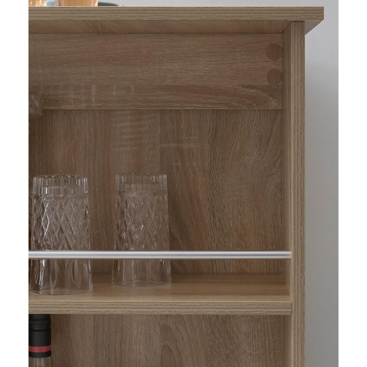 Mesa de Oficina YOLI, 120x60x107,5 cm, con Estantes, en Madera color Blanco