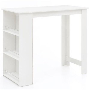 Mesa de Oficina con estantes YOLI, Diseño moderno, en madera color blanco
