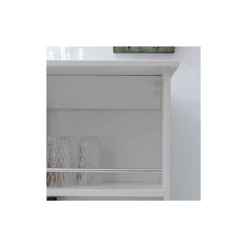 Mesa de Oficina con estantes YOLI, Diseño moderno, en madera color blanco