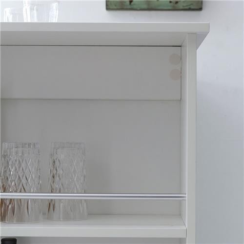 Mesa de Oficina YOLI, 120x60x107,5 cm, con Estantes, en Madera color Blanco