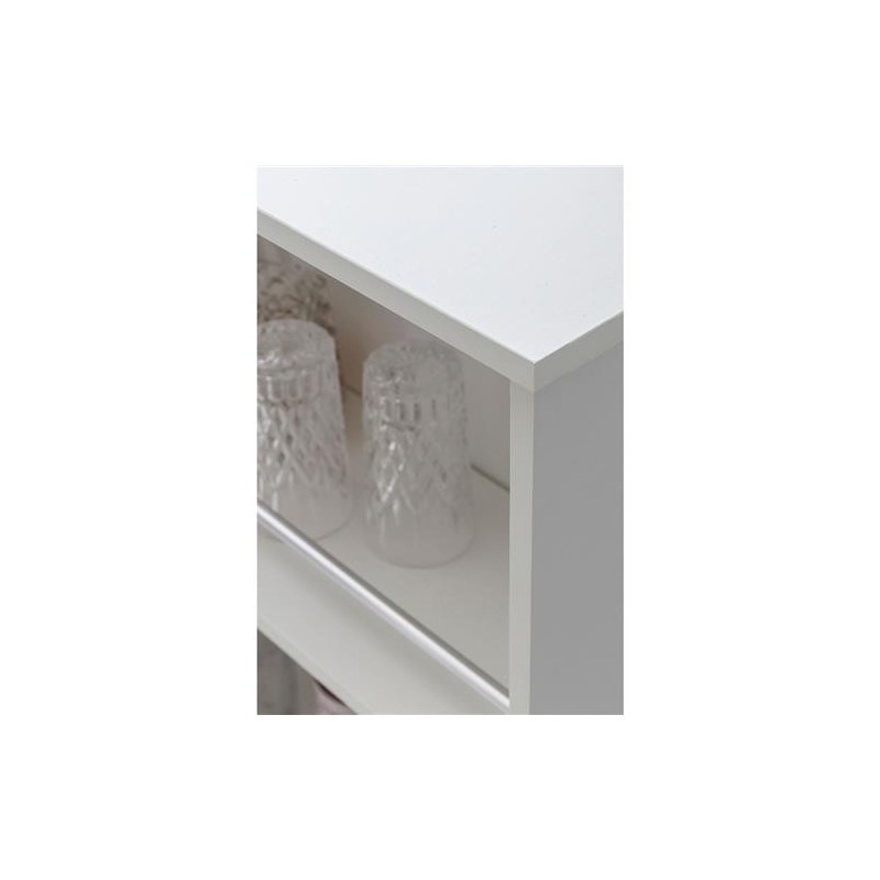 Mesa de Oficina con estantes YOLI, Diseño moderno, en madera color blanco