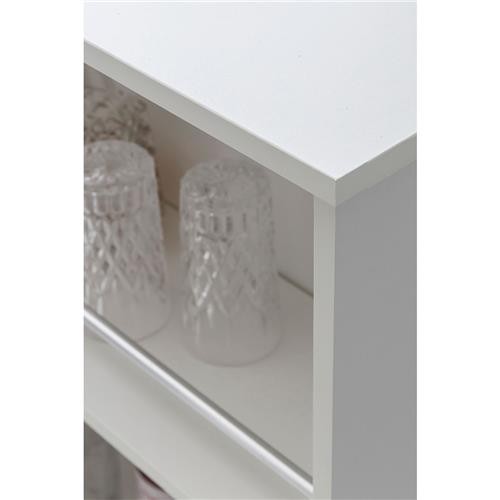 Mesa de Oficina YOLI, 120x60x107,5 cm, con Estantes, en Madera color Blanco