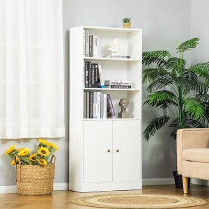 Estantería con Armario CLARA, Diseño Moderno, en Madera color Blanco