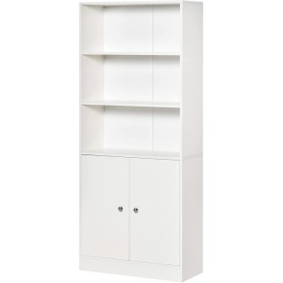 Estantería con Armario CLARA, Diseño Moderno, en Madera color Blanco 2