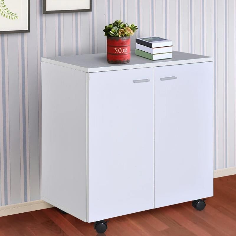 Armario auxiliar con Ruedas ORLEANS en Madera color Blanco