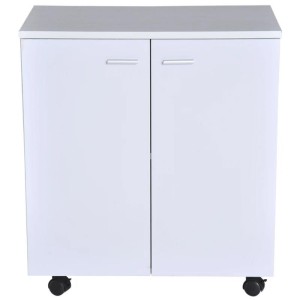 Armario auxiliar con Ruedas ORLEANS en Madera color Blanco