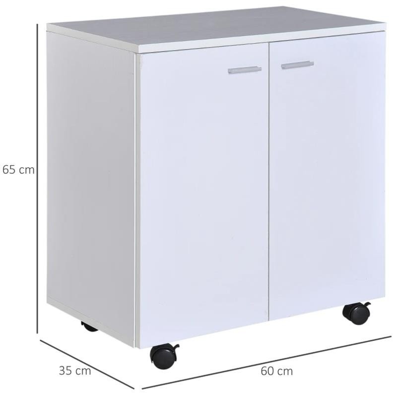 Armario auxiliar con Ruedas ORLEANS en Madera color Blanco