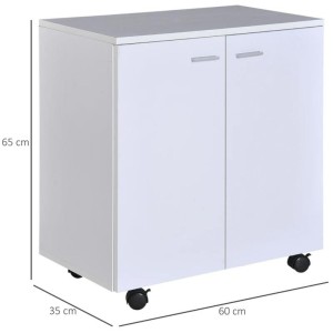 Armario auxiliar con Ruedas ORLEANS en Madera color Blanco