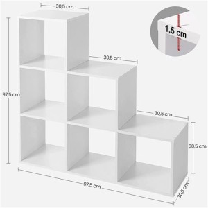 Estantería CHANTAL, 97,5x29 cm, En madera color Blanco
