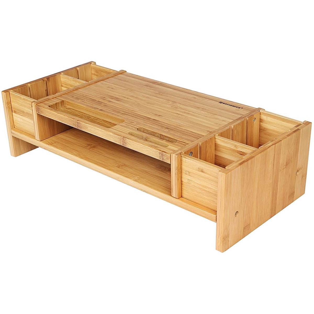 Soporte para Pantalla DAPHNE, Dimensiones 63x32x16 cm, de Madera de Bambú