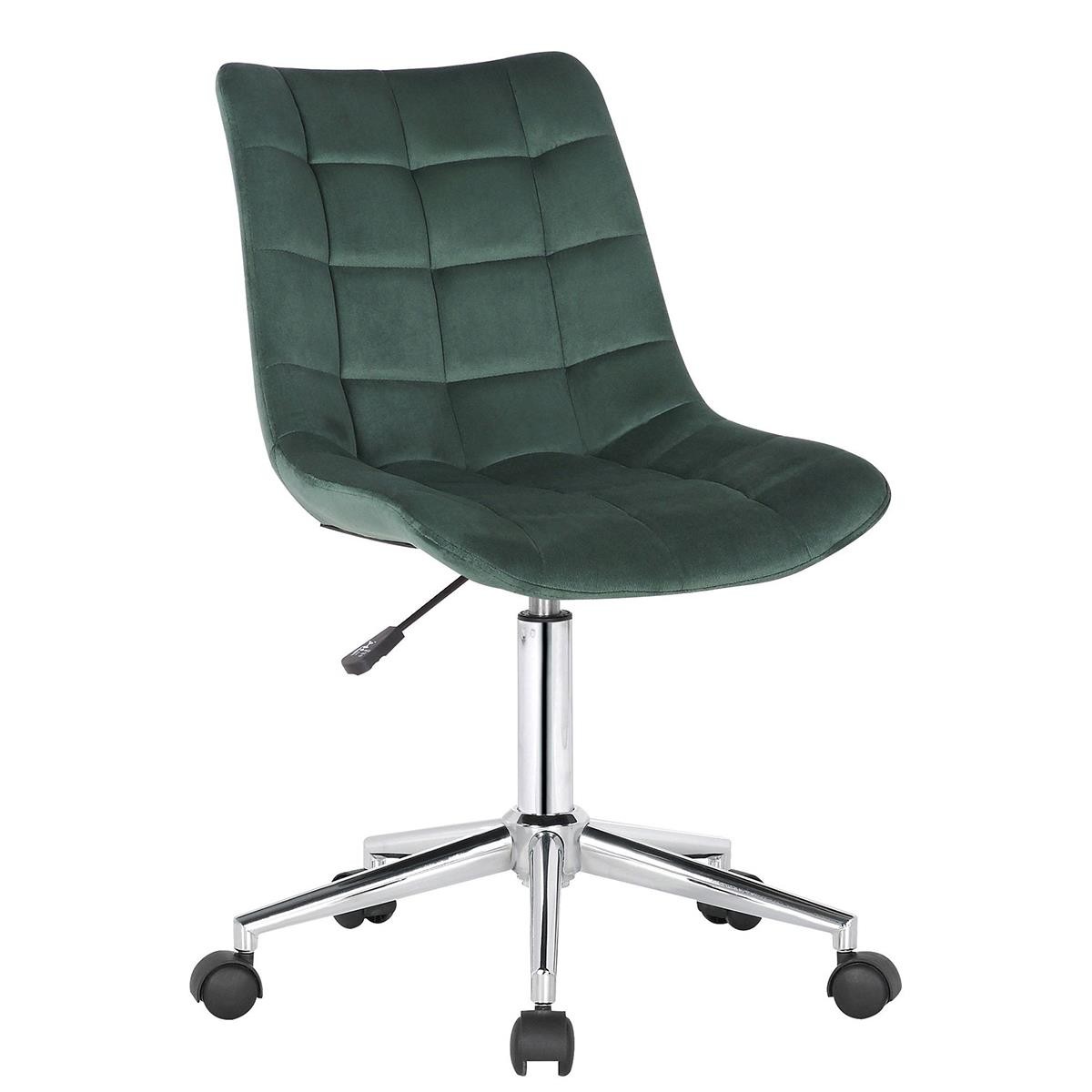 Silla de Oficina SAMMY, Exclusivo Diseño, Base Metálica, en Terciopelo color Negro