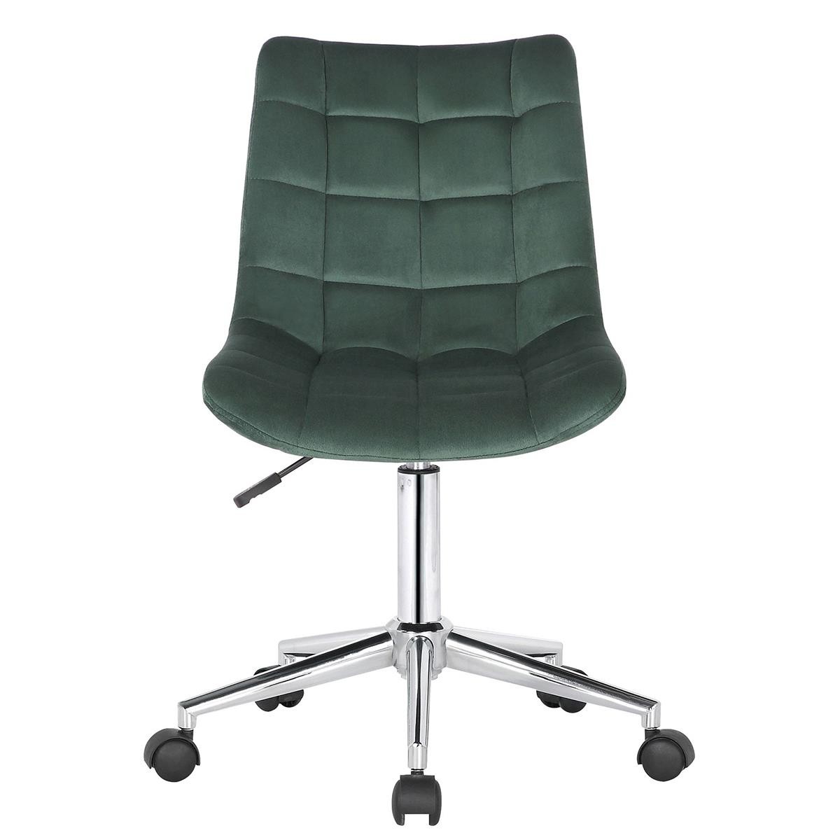 Silla de Oficina SAMMY, Exclusivo Diseño, Base Metálica, en Terciopelo color Negro