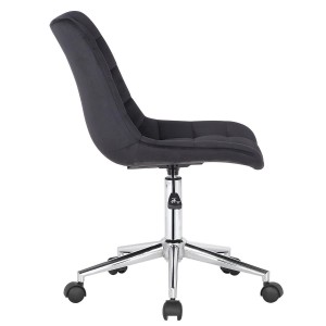 Silla de Oficina SAMMY en Terciopelo color Negro