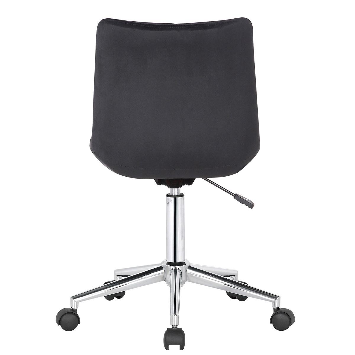 Silla de Oficina SAMMY, Exclusivo Diseño, Base Metálica, en Terciopelo color Negro