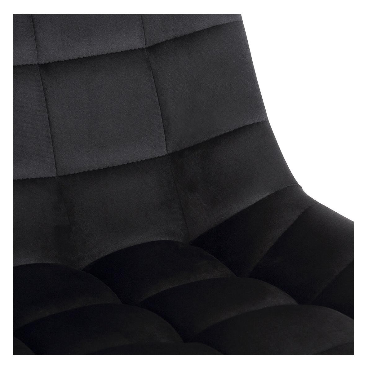 Silla de Oficina SAMMY, Exclusivo Diseño, Base Metálica, en Terciopelo color Negro