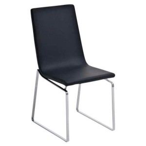 Silla de Confidente VILLANOVA, diseño único, en Piel color Negro