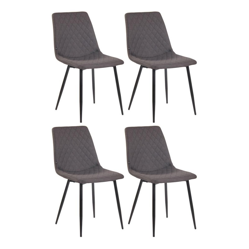 Lote de 4 Sillas de Confidente GALLES en Tela color Negro