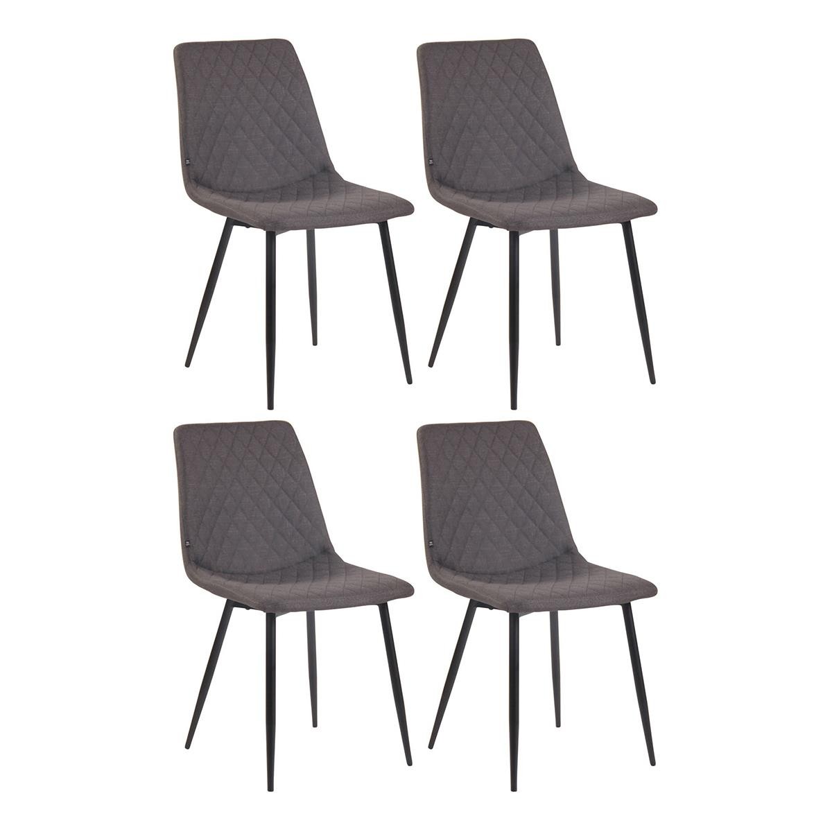 Lote de 4 Sillas de Confidente GALLES, Estructura Metálica, en Tela color Negro