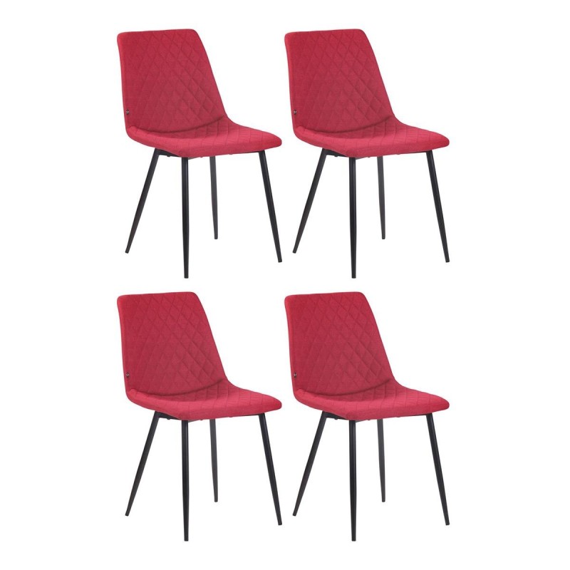 Lote de 4 Sillas de Confidente GALLES en Tela color Negro