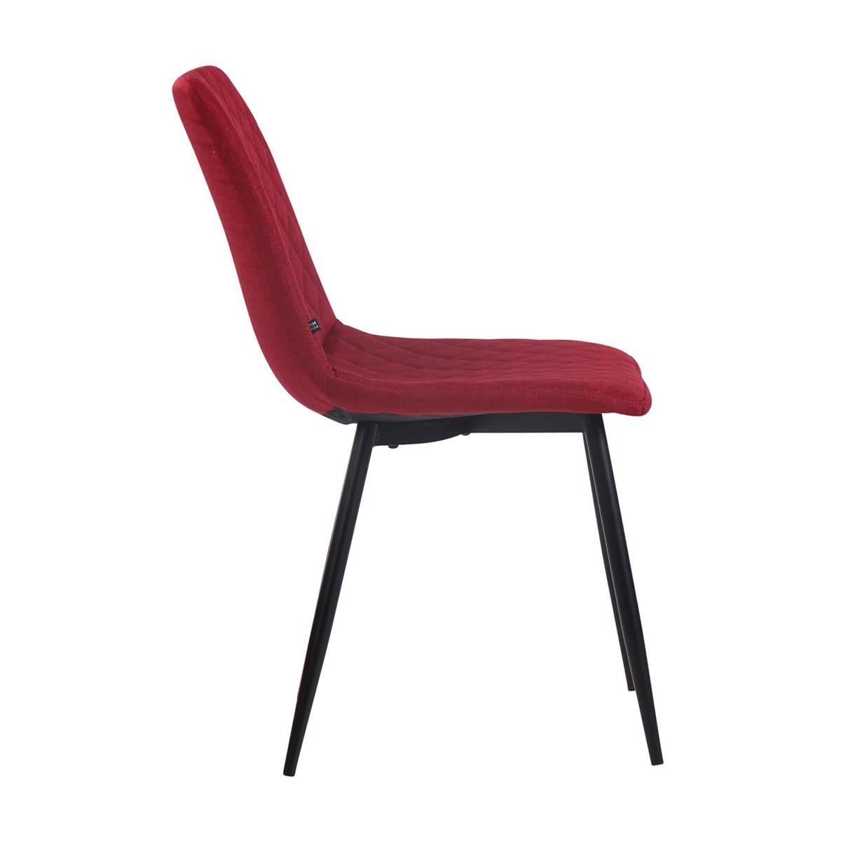 Lote de 4 Sillas de Confidente GALLES, Estructura Metálica, en Tela color Negro