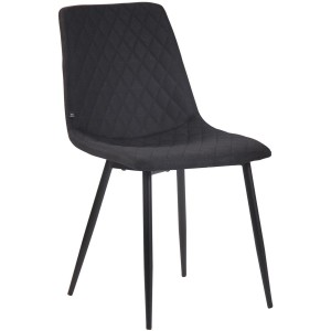 Lote de 4 Sillas de Confidente GALLES en Tela color Negro