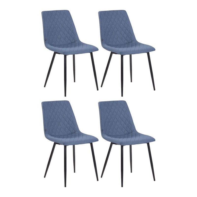 Lote de 4 Sillas de Confidente GALLES en Tela color Negro
