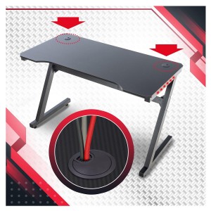 Mesa Gaming LUISY, 120x77x60 cm, color Negro