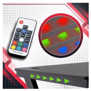 Mesa Gaming LUISY, 120x77x60 cm, color Negro