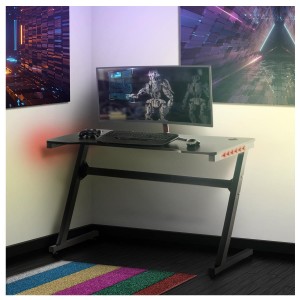 Mesa Gaming LUISY, 120x77x60 cm, color Negro