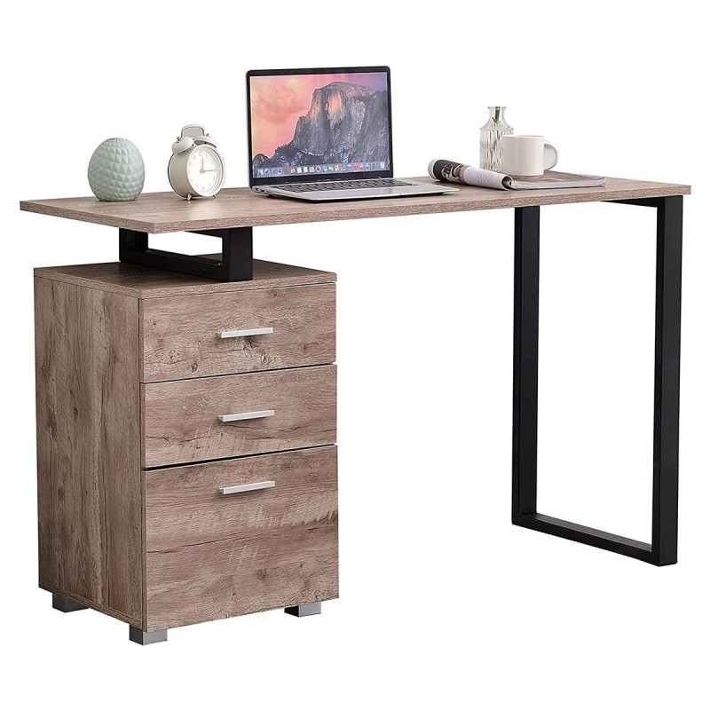 Mesa para Ordenador PERTH en Metal y Madera color Roble