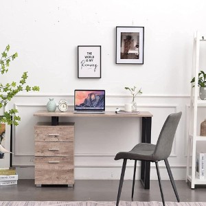 Mesa para Ordenador PERTH en Metal y Madera color Roble