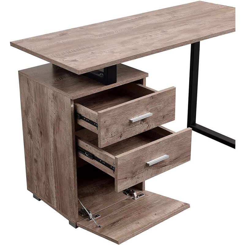 Mesa para Ordenador PERTH en Metal y Madera color Roble