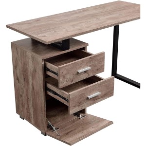 Mesa para Ordenador PERTH en Metal y Madera color Roble