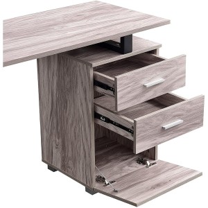 Mesa para Ordenador PERTH en Metal y Madera color Roble