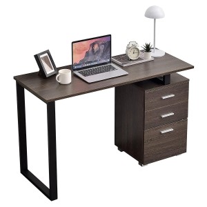 Mesa para Ordenador PERTH en Metal y Madera color Roble