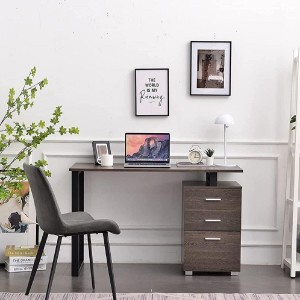 Mesa para Ordenador PERTH en Metal y Madera color Roble