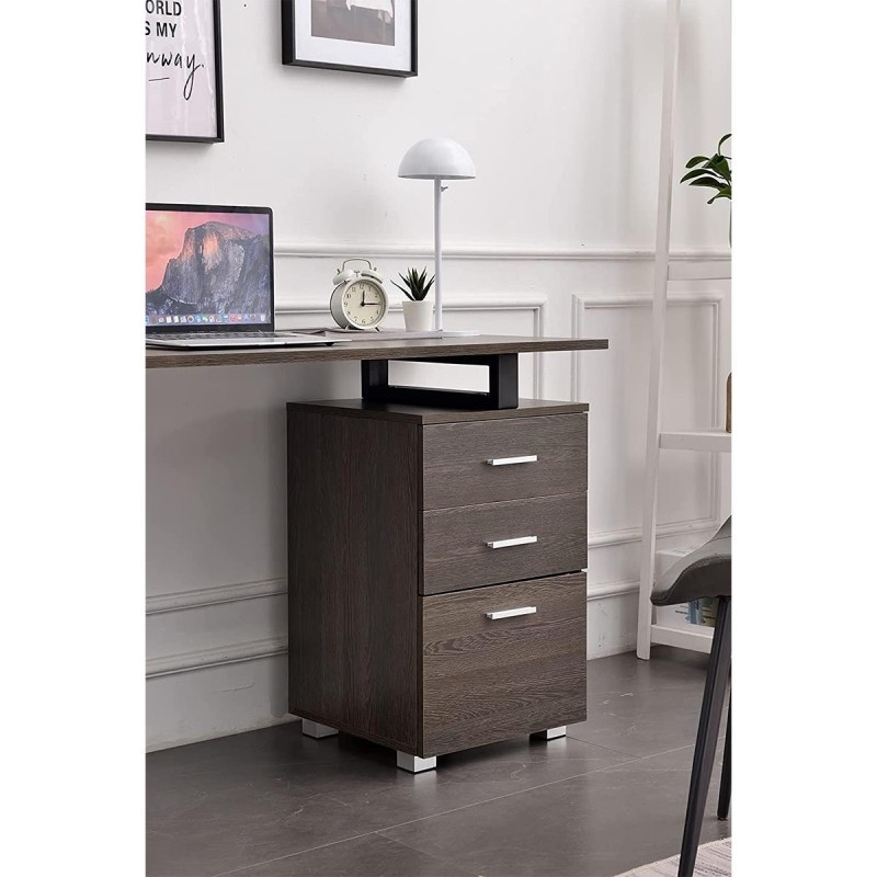 Mesa para Ordenador PERTH en Metal y Madera color Roble