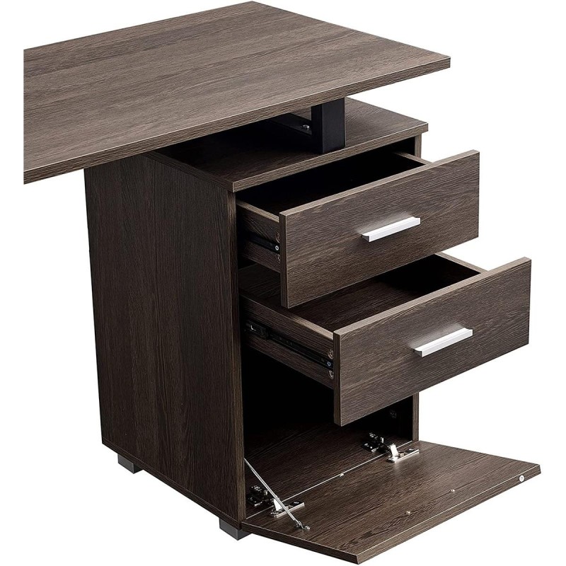 Mesa para Ordenador PERTH en Metal y Madera color Roble