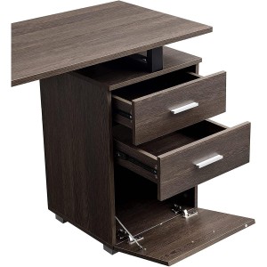 Mesa para Ordenador PERTH en Metal y Madera color Roble