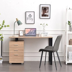Mesa para Ordenador PERTH en Metal y Madera color Roble