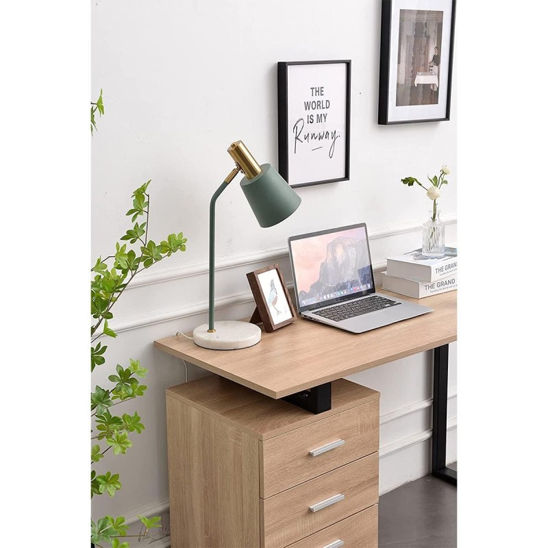 Mesa para Ordenador PERTH en Metal y Madera color Roble