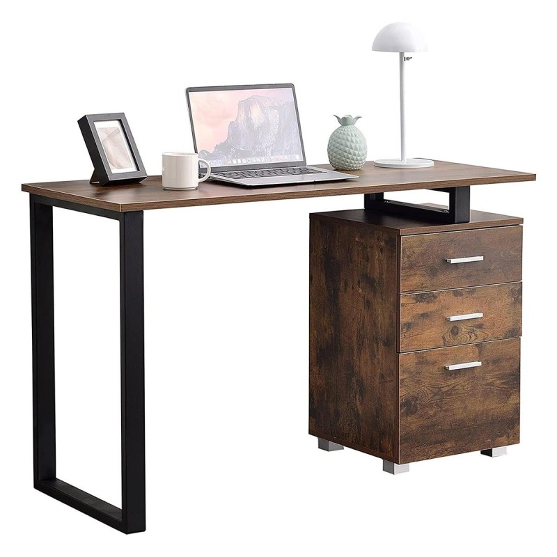Mesa para Ordenador PERTH en Metal y Madera color Roble
