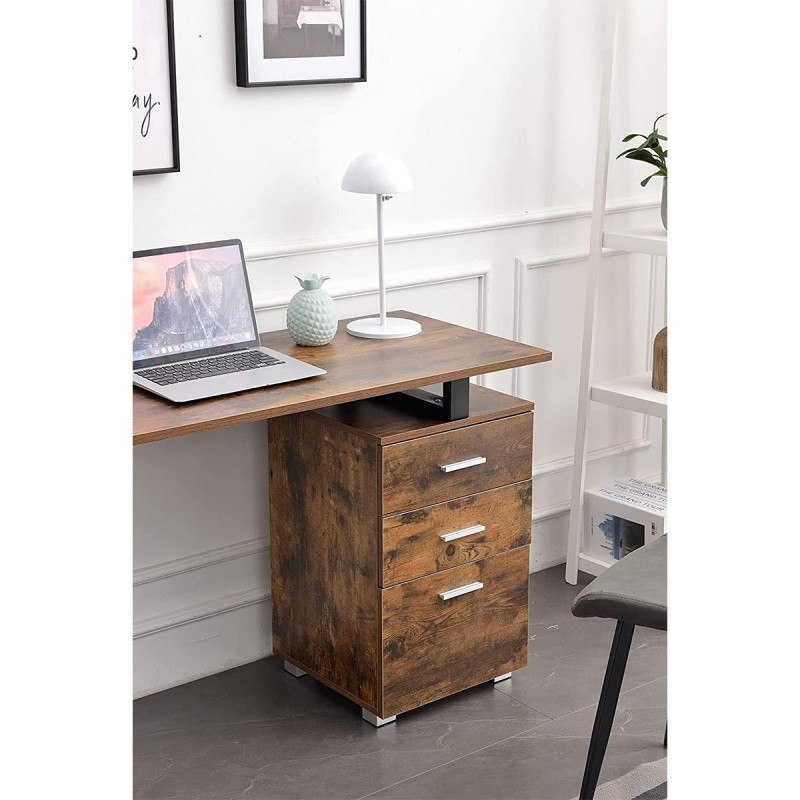 Mesa para Ordenador PERTH en Metal y Madera color Roble